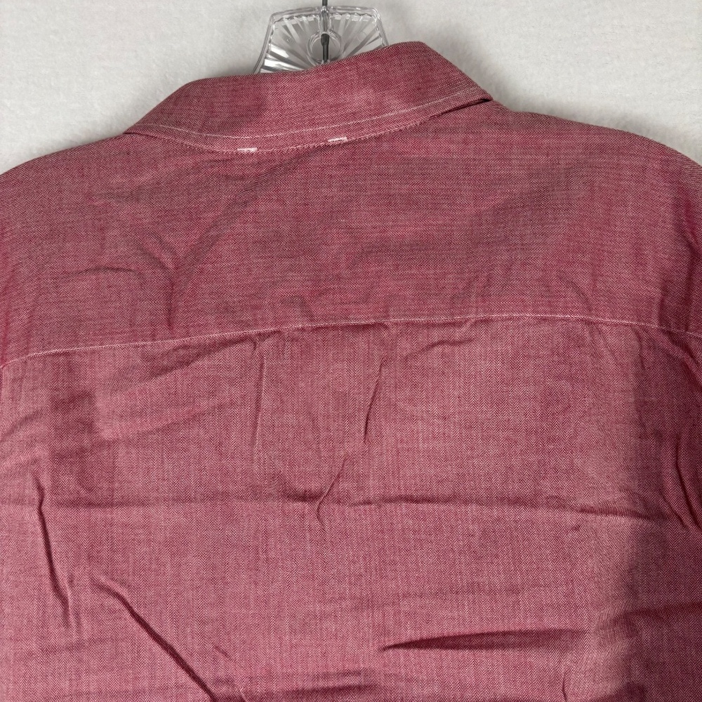 Banana Republic‎ Relaxed Fit Men's Size L Red Button Down Shirt Long Sleeve - Picture 7 of 12